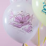 Шар (12''/30 см) Акварельные цветы, Ассорти, макарунс, 1 ст, 25 шт.