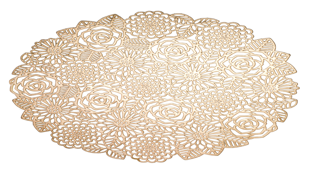 Салфетка подстановочная 38см Decor de table Rose золотистая