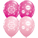 Шар латексный 28см Спасибо за Дочку Виньетка (Розовый)