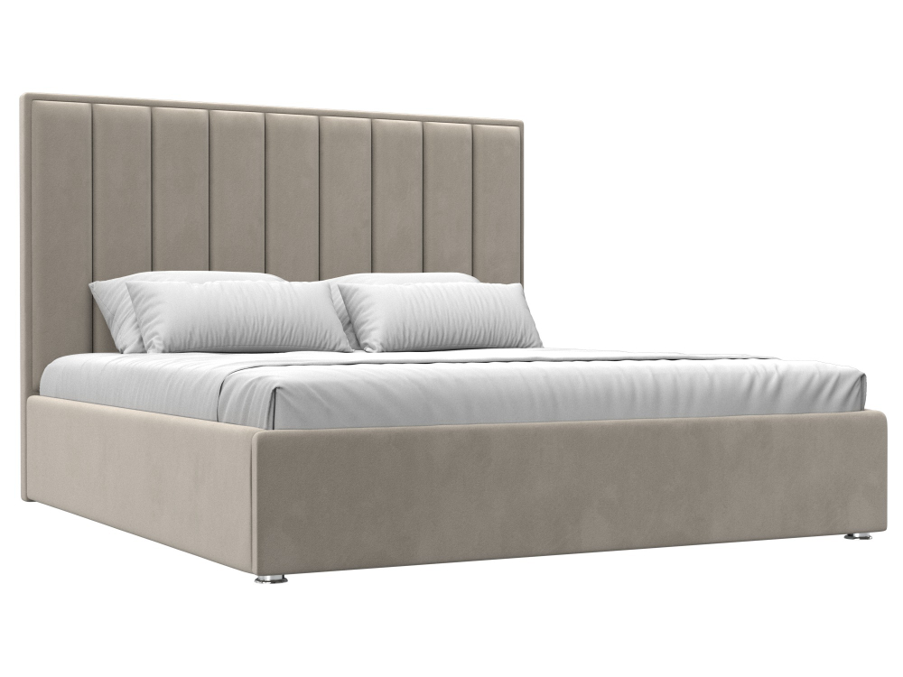 Кровать интерьерная Афродита 180, Бежевый, Микровельвет, 120584