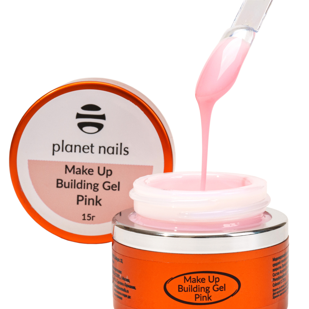 Planet Nails Гель Make Up Building Gel Pink, 15мл