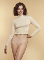 Трусики-слип с завышенной линией талии Belle Cotton (Размер: XXL) (Цвет: кофейный)