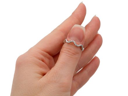 Кольцо "Дорожка. Волна" 4мм, со стразами, разъемное