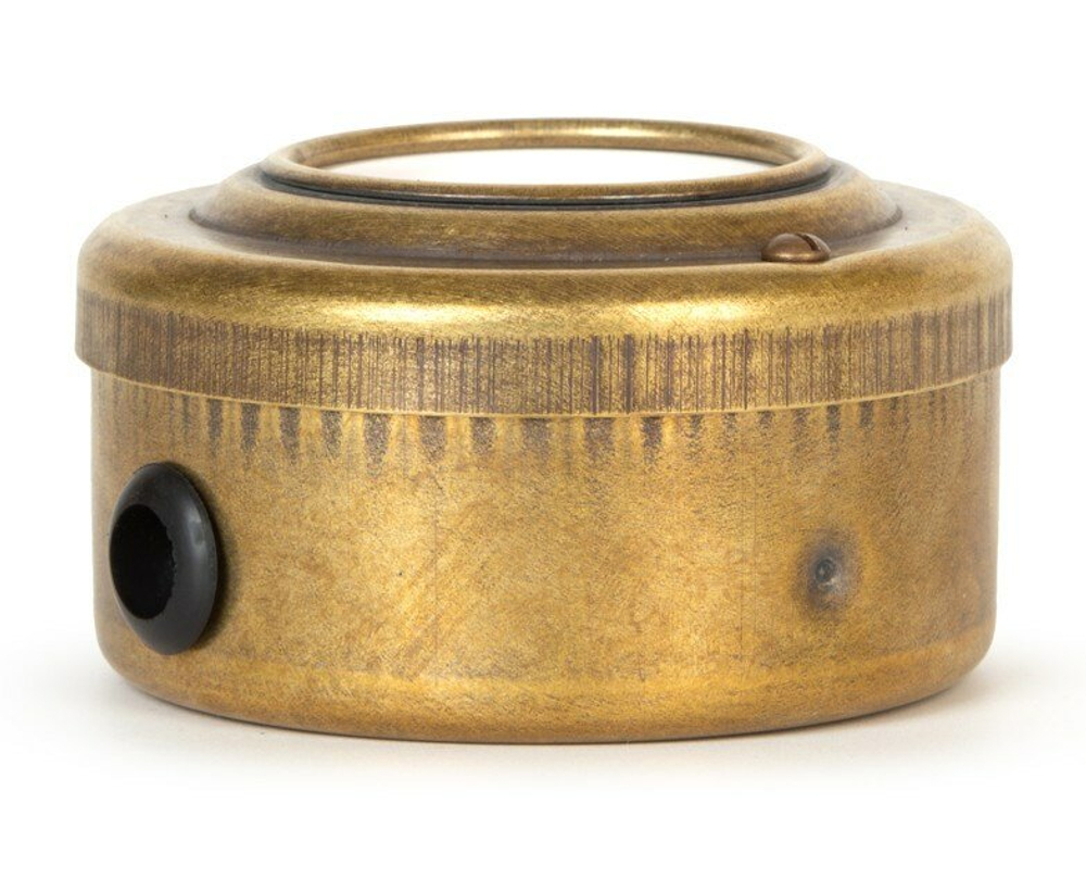 Розетка ретро с з/к и шторками, белая, Бронза VINTAGE-BRASS 20101-1
