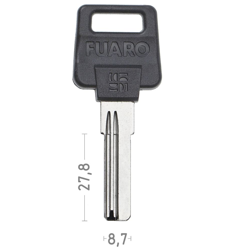 Заготовка вертикального ключа 12815 FUARO-2 2паза (27,8*8,7*2,3) ст.AP-1D бронь КНР