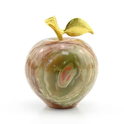 Часы из оникса "Яблоко" 60*60*72мм.