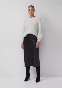 Атласная юбка-миди из вискозы с эластичным поясом Black Label
