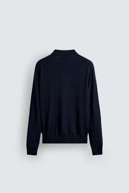 ZARA ПОЛО ИЗ 100% ШЕРСТИ, МОРСКОЙ СИНИЙ
