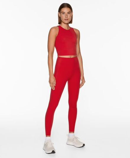 OYSHO Легинсы Compressive Core Control до щиколотки с высокой посадкой, красный
