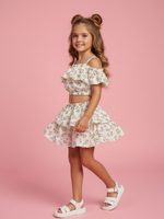 Костюм из муслина топ и юбка-шорты «Веточки оливы»