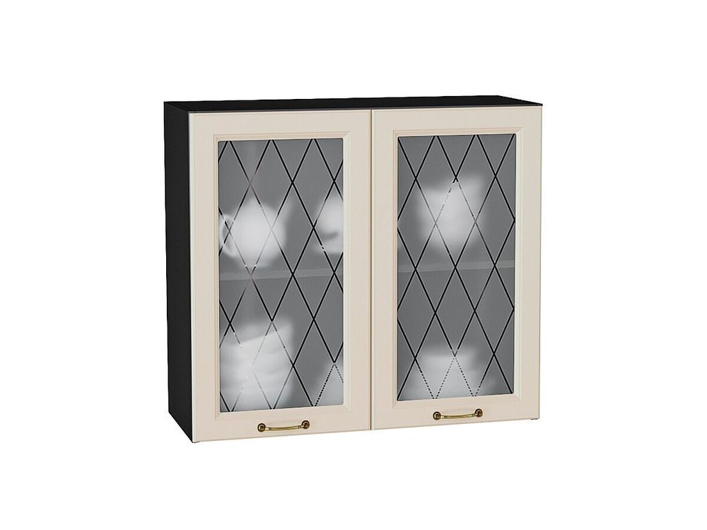 Шкаф верхний с 2-мя остекленными дверцами Ницца