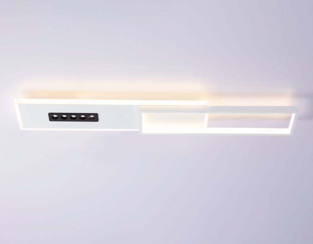 Потолочный светодиодный светильник FL51453 WH/BK белый/черный 52W 3000K-6400K+4200K 800*149*50 (Без ПДУ)