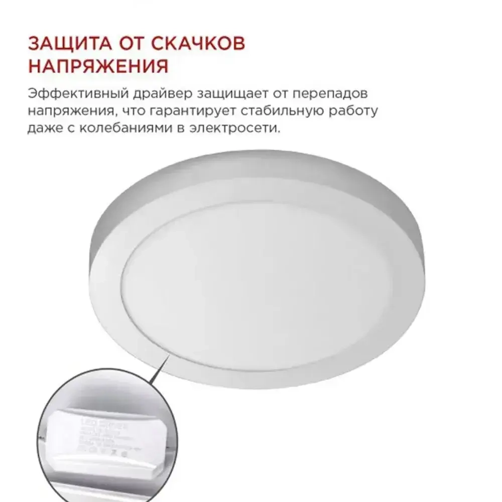 Светильник накладной круг 18W 6500К NRLP 210мм белый IP40 IN HOME