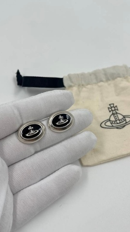 Серьги с чёрной эмалью Vivienne Westwood