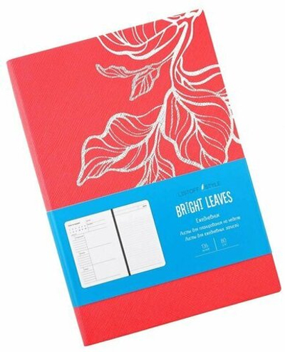 Ежедневник на сшивке Listoff, A5, 210x145x17 мм, 80 г/м2, линейка, закладка-ляссе, розовый, искусств