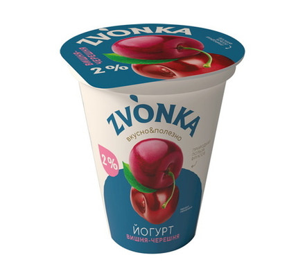 Йогурт "ZVONKA" Вишня-черешня 2% 310г. Бабушкина крынка