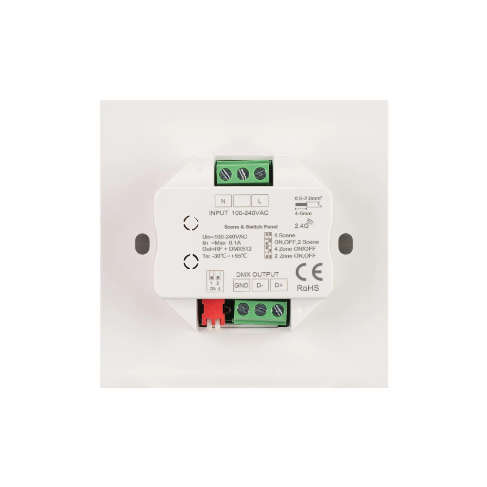 INTELLIGENT ARLIGHT Кнопочная панель SMART-DMX512-801-22-4G-4SC-DIM-IN White (230V, 2.4G) (IARL, IP20 Пластик, 5 лет) 037333