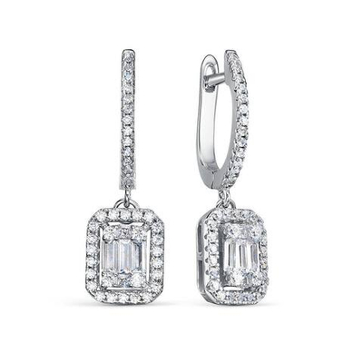 Серьги с подвесной частью на английском замке