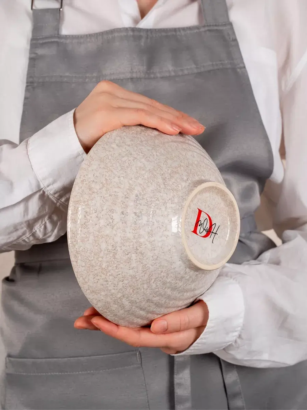 Набор посуды 2 тарелки глубокие охра фарфор салатник 20 см