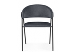 Стул на металлокаркасе Woodville Криспиан темно-серый, черный, ножки черные