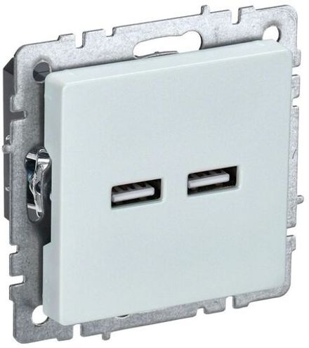 Розетка BRITE USB A+A 3.1А РЮ10-1-БрЖ механизм жемчуж. IEK BR-U21-D31-K36