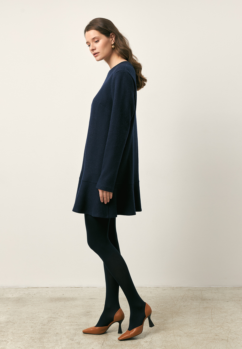 Платье мини из шерсти