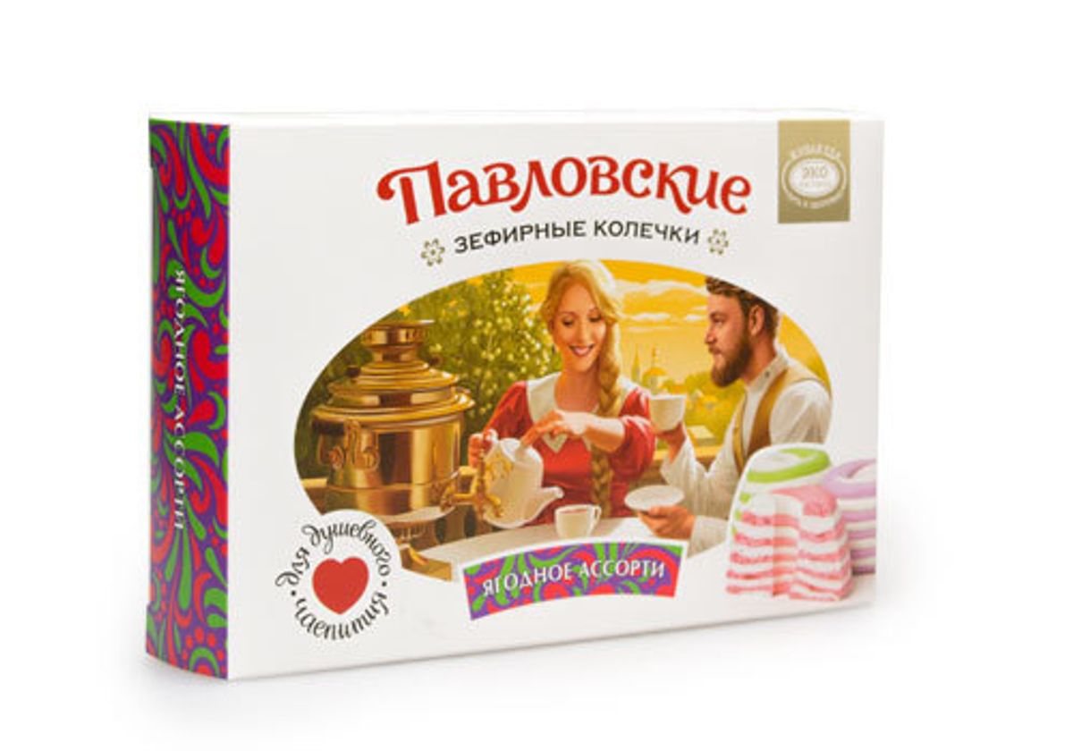 Павловские зефирные колечки со вкусом ягодного ассорти, 140г