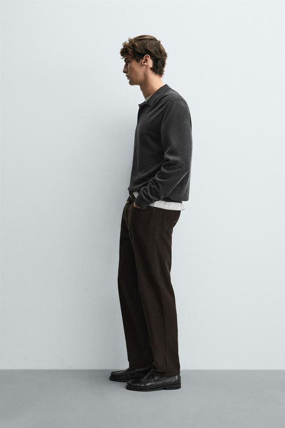 ZARA ВЕЛЬВЕТОВЫЕ БРЮКИ REGULAR FITНЕВЫЙ, КОРИЧНЕВЫЙ