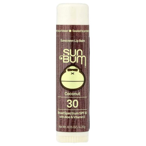 Sun Bum, Солнцезащитный бальзам для губ, SPF 30, кокос, 4,25 г (0,15 унции)