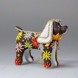 Бисерная ёлочная игрушка Щенок