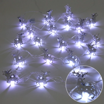 Гирлянда для дома «Серебряный олень» 4м 20 ламп LED, 6*4 см прозр.пров.,1 реж, IP-20, Белый (возможность соединения)