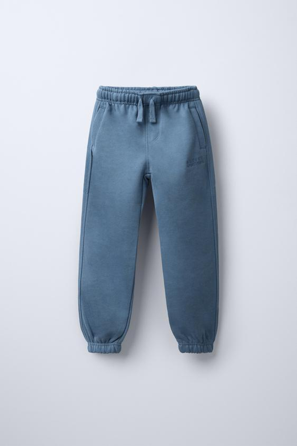 ZARA БРЮКИ С ВЫШИТОЙ НАДПИСЬЮ, СИНИЙ