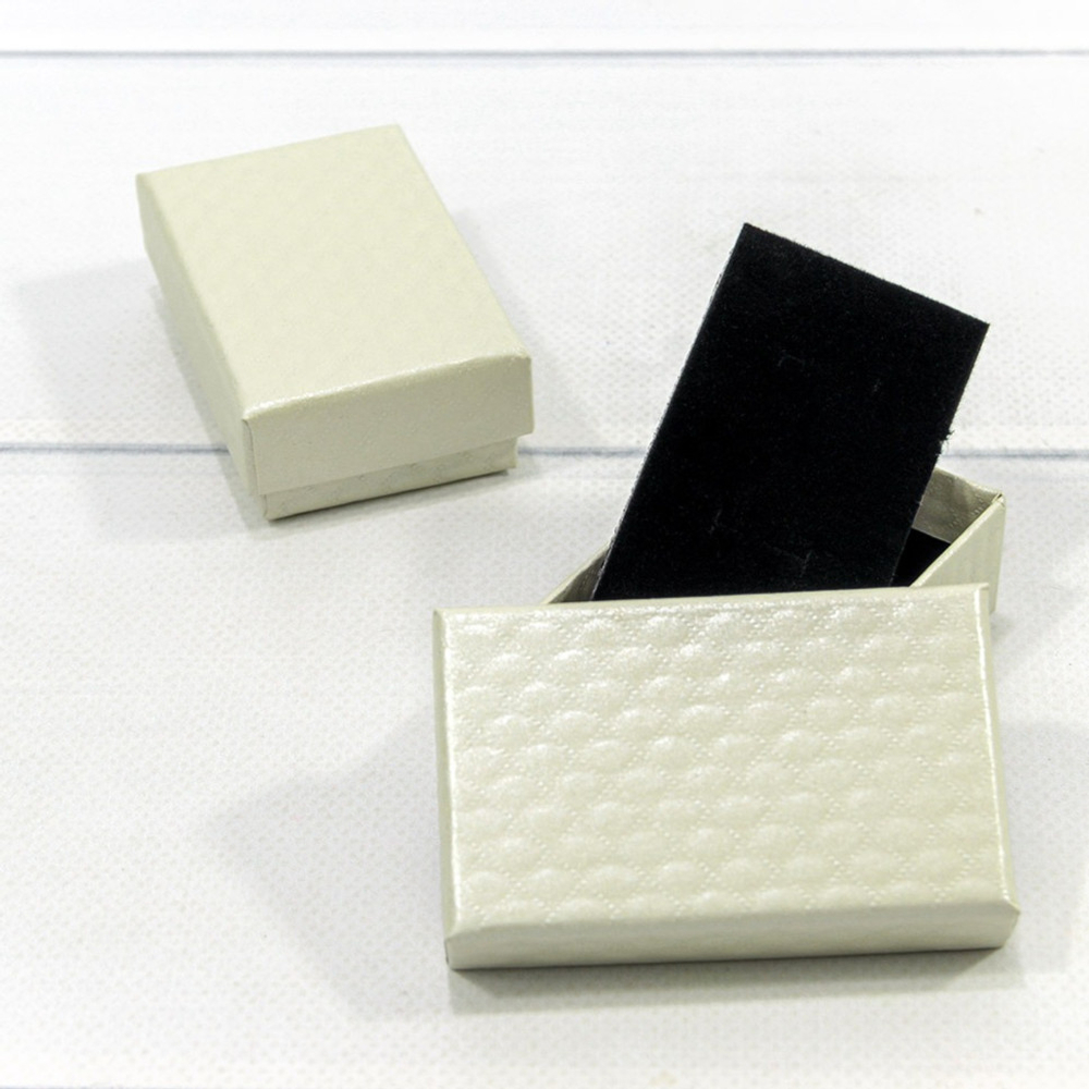 Коробка Ювелирная 8х5х2.5 см Набор 2 шт "Ромбики" (Бежевый)