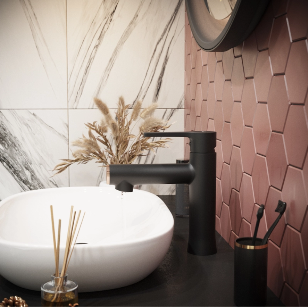 Смеситель для умывальника 35k MIXLINE ML23-04 "Round Black"