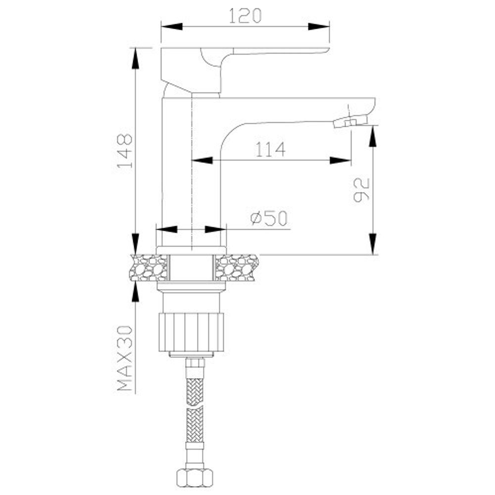 Смеситель Rossinka RS35-11PC для умывальника монолитный одноручный (35мм), перламутр/хром
