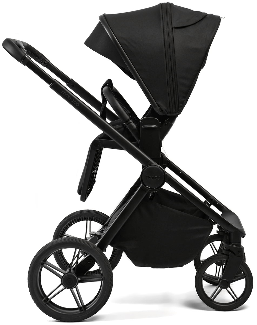 Детская коляска Peppy Monaco 2 в 1 Black (черный), рама черная матовая