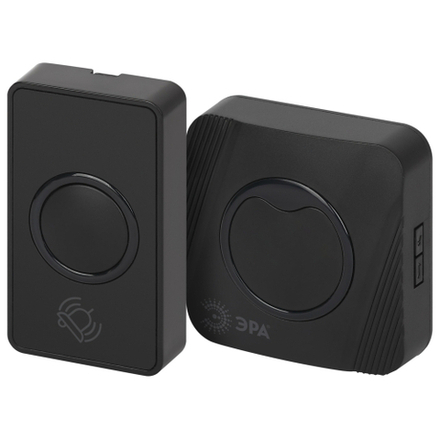 Звонок дверной ЭРА POLYCOLOR C101 беспроводной RGB подсветка от сети чёрный 36 мелодий