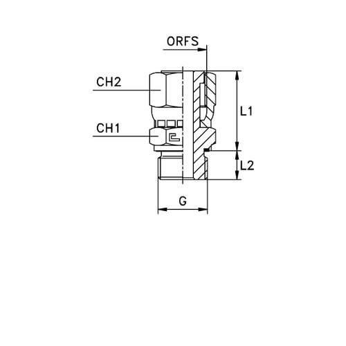 Штуцер FE ORFS 11/16" D08-10 BSP 1/4" (обжатая гайка)