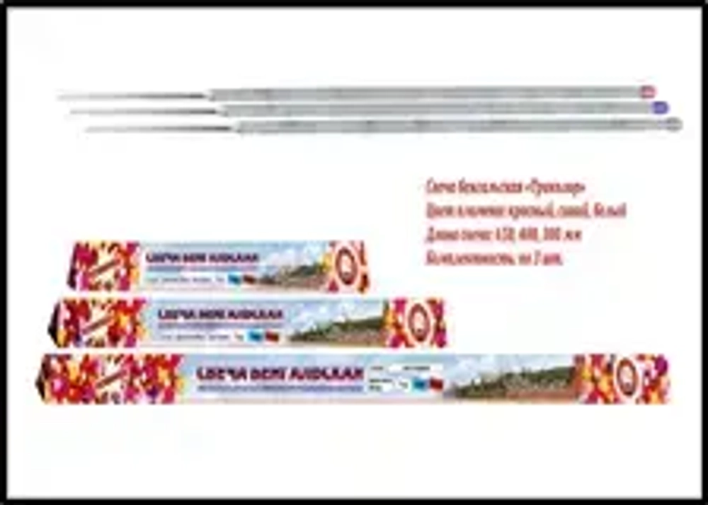 Свеча бенгальская 300 мм (3 шт) «Триколор» красн/голуб/бел. 2018-0381