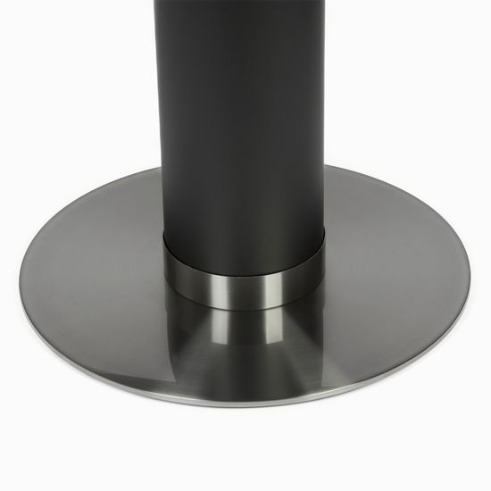 Обеденный стол Tru диаметр 120 черный, сталь нержавеющая и шпон дерева