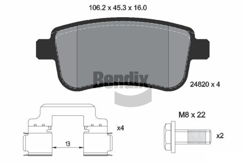 BENDIX Braking - BPD1133-BEN - Brake Pad Set, disc brake