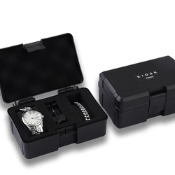 KIOSK Silver Luxury American Fossil Quartz Movement Stainless Steel Watchband Watch Unisex White Dial