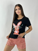 [m]Пижама жен.б/в шорты+футб мультик (норма) B0116