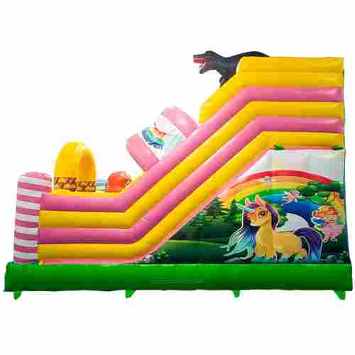 Детский надувной батут-горка «Динолэнд» с прямым скатом 6*5*6 м