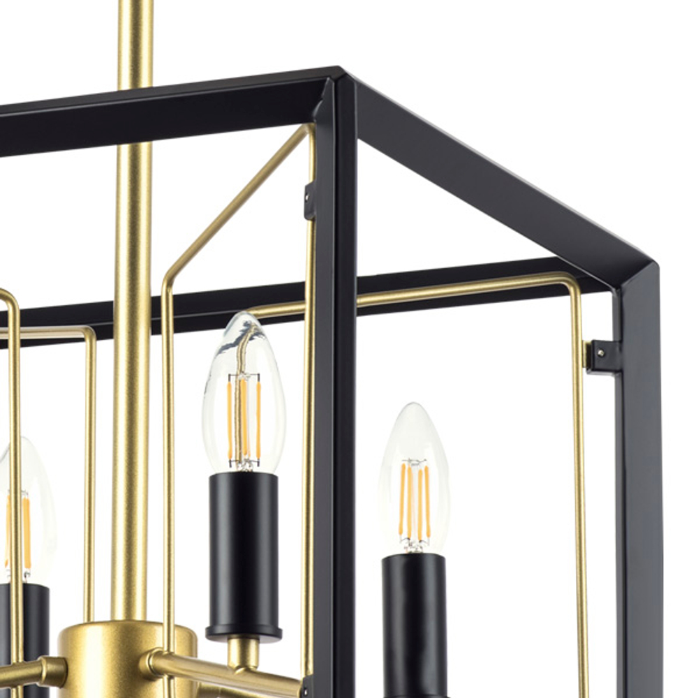 713447 Люстра REGOLO 4х40W E14 ЧЕРНЫЙ МАТОВЫЙ/ЗОЛОТО