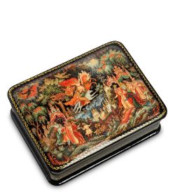 Народные промыслы ШК-19/ 4-B Шкатулка в технике декупаж «Иван царевич и серый волк» (10х8х3,5)