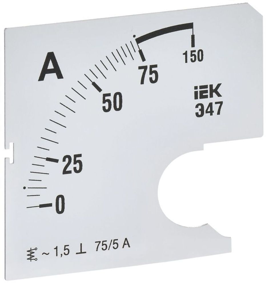 Шкала сменная для амперметра Э47 75/5А-1.5 72х72мм IEK IPA10D-SC-0075 Шкала сменная для амперметра Э47 75/5А-1.5 72х72мм IEK IPA10D-SC-0075