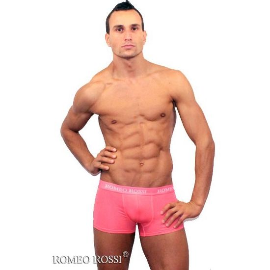 Мужские трусы боксеры c резинкой Romeo Rossi коралловые RR6005-12