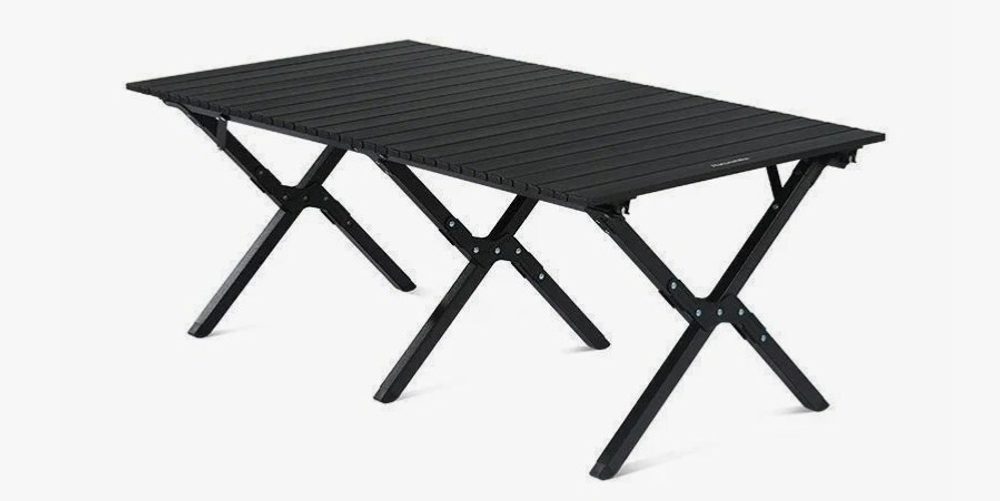 Стол складной, 118х60х44 см,с Х-образными ножками, черный