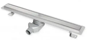 Линейный желоб из нержавеющей стали с решеткой MCH Chudej CH N 850 L (решетка Floor, хром, 85 х 6 см), с регулируемым поворотным гидрозатвором